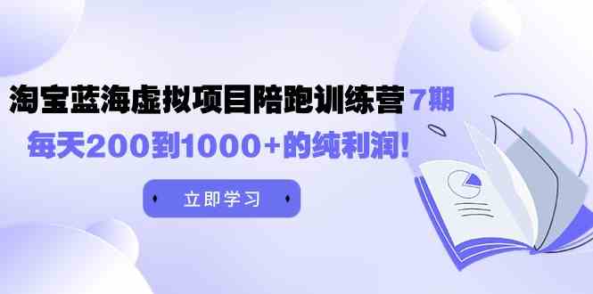 黄岛主《淘宝蓝海虚拟项目陪跑训练营7期》每天200到1000+的纯利润-吾藏分享