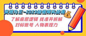 变现·为王-2023短视频实战课 了解底层逻辑 找准并拆解对标账号 人物表现力-吾藏分享