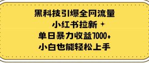 黑科技引爆全网流量小红书拉新，单日暴力收益7000+，小白也能轻松上手-吾藏分享