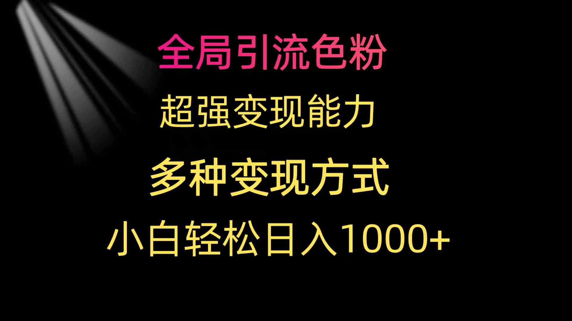 全局引流色粉 超强变现能力 多种变现方式 小白轻松日入1000+-吾藏分享