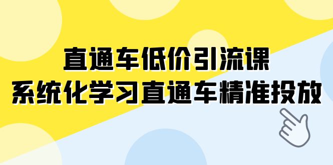 直通车-低价引流课，系统化学习直通车精准投放（14节课）-吾藏分享