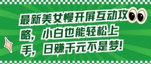 最新美女慢开屏互动攻略，小白也能轻松上手，日赚千元不是梦-吾藏分享