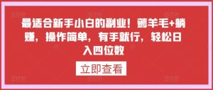 最适合新手小白的副业！薅羊毛+躺赚，操作简单，有手就行，轻松日入四位数-吾藏分享