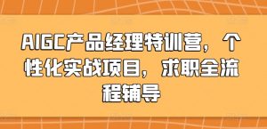 AIGC产品经理特训营，个性化实战项目，求职全流程辅导-吾藏分享