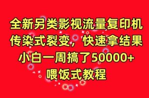 全新另类影视流量复印机，传染式裂变，快速拿结果，小白一周搞了50000+，喂饭式教程-吾藏分享