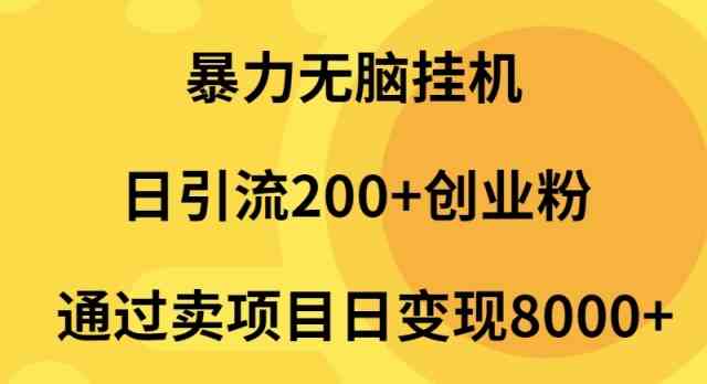 暴力无脑挂机日引流200+创业粉通过卖项目日变现2000+-吾藏分享