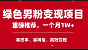 手机操作，月入1W以上副业领袖绿色男粉高客单价项目-吾藏分享