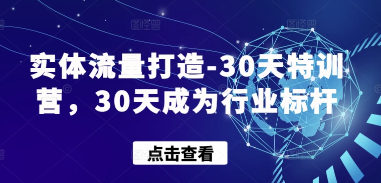 实体流量打造-30天特训营，30天成为行业标杆-吾藏分享