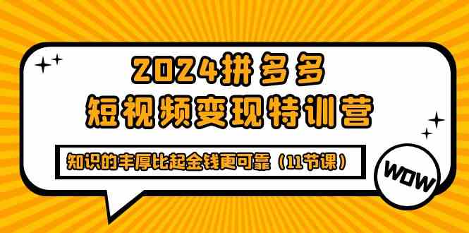 2024拼多多短视频变现特训营，知识的丰厚比起金钱更可靠（11节课）-吾藏分享