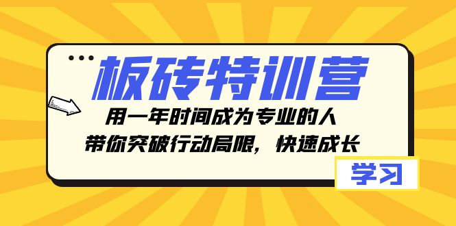 板砖特训营，用一年时间成为专业的人，带你突破行动局限，快速成长-吾藏分享