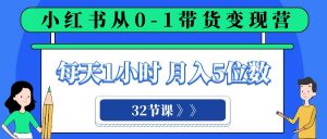 小红书 0-1带货变现营，每天1小时，轻松月入5位数（32节课）-吾藏分享