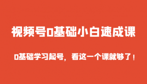 视频号0基础小白速成课，0基础学习起号，看这一个课就够了！-吾藏分享