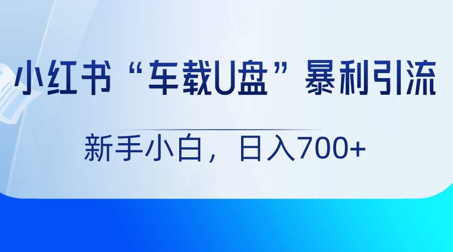 小红书“车载U盘”项目，暴利引流，新手小白轻松日入700+-吾藏分享