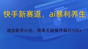 快手新赛道，ai暴利养生，0基础的小白也可以轻松操作轻松日入500+-吾藏分享