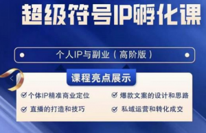 超级符号IP孵化高阶课，建立流量思维底层逻辑，打造属于自己IP（51节课）-吾藏分享