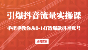 引爆抖音流量实操课，手把手教你从0-1打造爆款抖音账号-吾藏分享