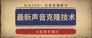 最新声音克隆技术，有手就行，自用变现都可，日入300+【揭秘】-吾藏分享