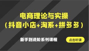 电商理论与实操（抖音小店+淘系+拼多多）新手到进阶系列课程-吾藏分享