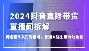 2024抖音直播带货直播间拆解，抖运营从入门到精通，普通人谋生最有效技能-吾藏分享