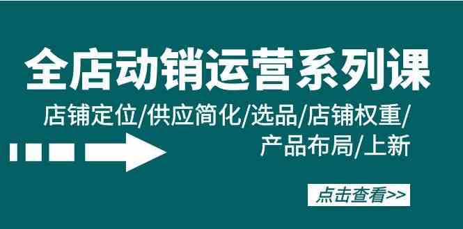 全店动销运营系列课：店铺定位/供应简化/选品/店铺权重/产品布局/上新-吾藏分享