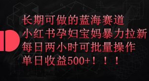 长期可做的蓝海赛道，小红书孕妇宝妈暴力拉新玩法，每日两小时可批量操作，单日收益500+-吾藏分享