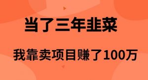 当了3年韭菜，我靠卖项目赚了100万-吾藏分享