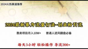 2024年最新暴力流量打法，每日导入300+，靠卖项目月入10W+-吾藏分享