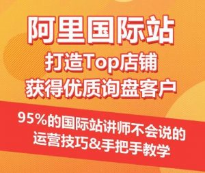 【阿里国际站】打造Top店铺&获得优质询盘客户，​95%的国际站讲师不会说的运营技巧-吾藏分享