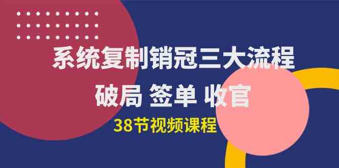 系统复制 销冠三大流程，破局 签单 收官（38节视频课）-吾藏分享