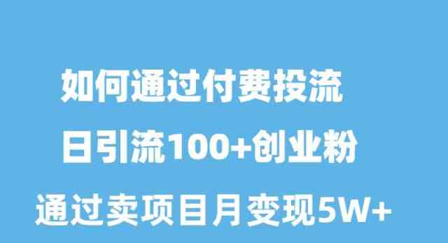 图片[1]-如何通过付费投流日引流100+创业粉月变现5W+-吾藏分享