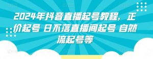 2024年抖音直播起号教程，正价起号 日不落直播间起号 自然流起号等-吾藏分享