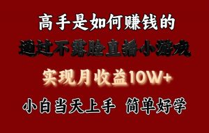 每天收益3800+，来看高手是怎么赚钱的，新玩法不露脸直播小游戏，小白当天上手-吾藏分享