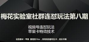 梅花实验室社群连怼玩法第八期，视频号连怼玩法 苹果卡特效技术-吾藏分享