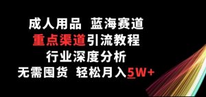 成人用品，蓝海赛道，重点渠道引流教程，行业深度分析，无需囤货，轻松月入5W+-吾藏分享