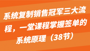 系统复制销售冠军三大流程，一堂课程掌握签单的系统原理（38节）-吾藏分享