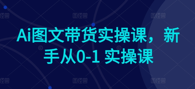 Ai图文带货实操课，新手从0-1 实操课-吾藏分享