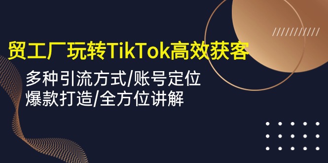 外贸工厂玩转TikTok高效获客，多种引流方式/账号定位/爆款打造/全方位讲解-吾藏分享