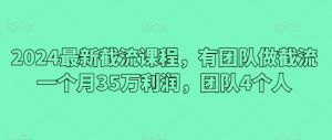 2024最新截流课程，有团队做截流一个月35万利润，团队4个人-吾藏分享