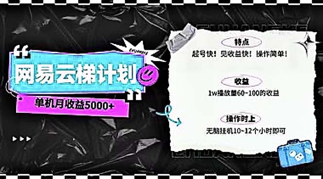 2024网易云云梯计划 单机日300+ 无脑月入5000+-吾藏分享