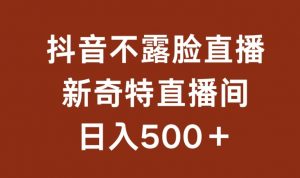 不露脸挂机直播，新奇特直播间，日入500+-吾藏分享