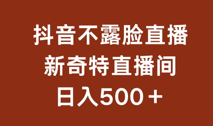 不露脸挂机直播，新奇特直播间，日入500+-吾藏分享