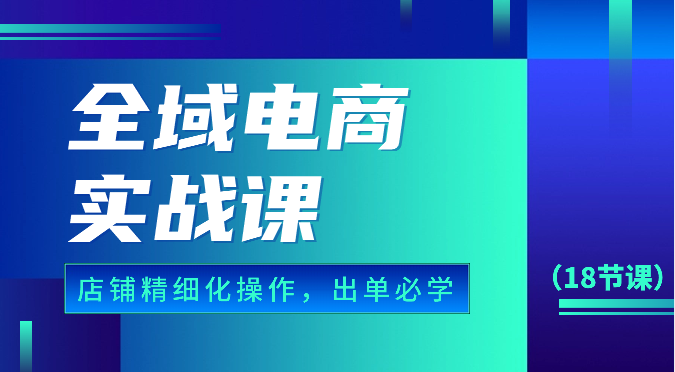 全域电商实战课，个人店铺精细化操作流程，出单必学内容（18节课）-吾藏分享