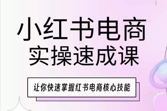 小红书电商实操速成课，让你快速掌握红书电商核心技能-吾藏分享