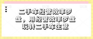 二手车经营效率罗盘，用经营效率罗盘玩转二手车生意-吾藏分享