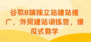 谷歌B端独立站建站推广，外贸建站训练营，傻瓜式教学-吾藏分享