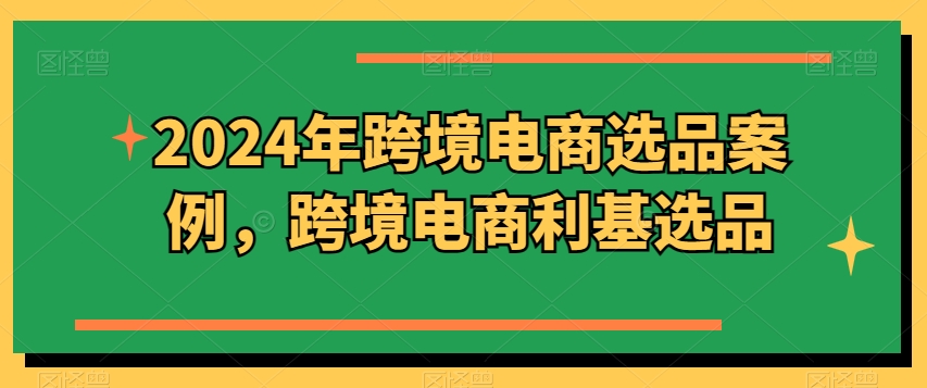 2024年跨境电商选品案例，跨境电商利基选品-吾藏分享