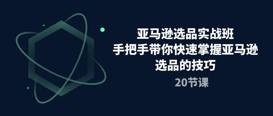 亚马逊选品实战班，手把手带你快速掌握亚马逊选品的技巧（20节课）-吾藏分享