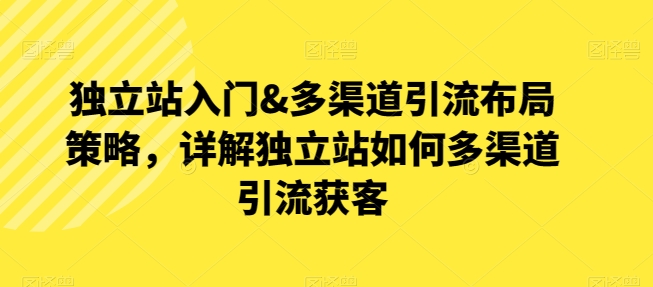 独立站入门&多渠道引流布局策略，详解独立站如何多渠道引流获客-吾藏分享