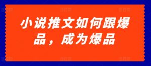 小说推文如何跟爆品，成为爆品-吾藏分享