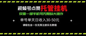 视频号点赞托管挂机，单号单天利润30~50，一部手机无限放大（附带无限…-吾藏分享